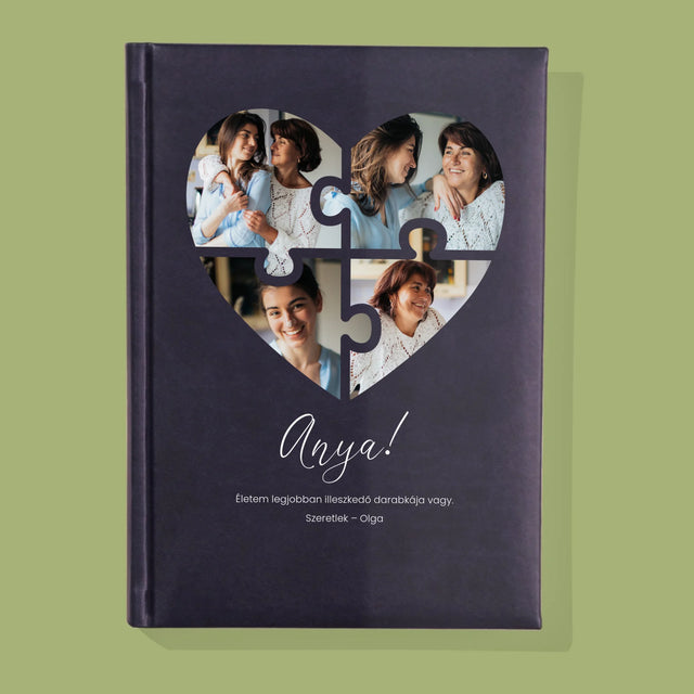 Fotókollázs: Szív Alakú Kirakó Anyának - Jegyzettömb