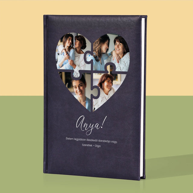 Fotókollázs: Szív Alakú Kirakó Anyának - Jegyzettömb