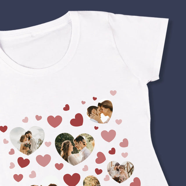 Fotókollázs: Szívecskés Képek - Női Póló