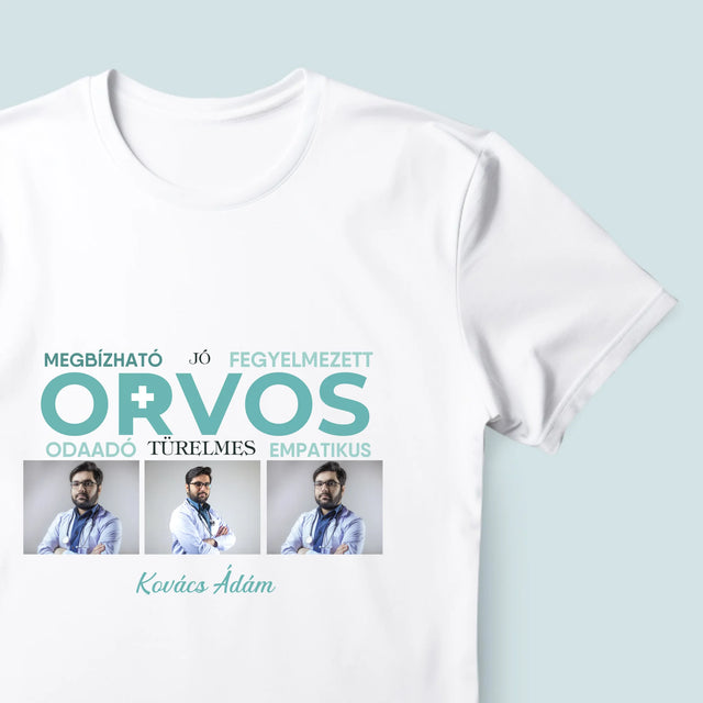 Fotókollázs: Orvos Tulajdonságok - Férfi Póló