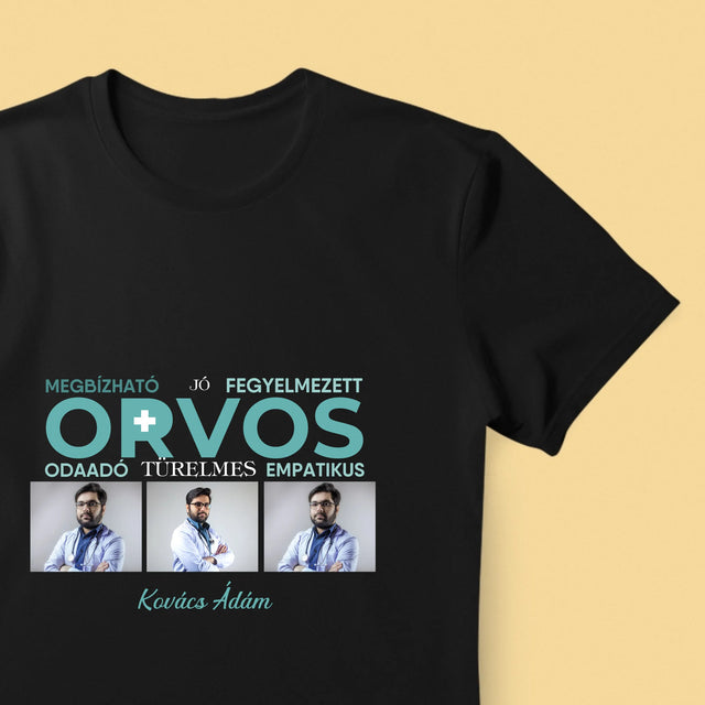 Fotókollázs: Orvos Tulajdonságok - Férfi Póló