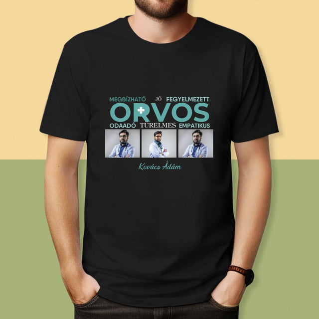 Fotókollázs: Orvos Tulajdonságok - Férfi Póló