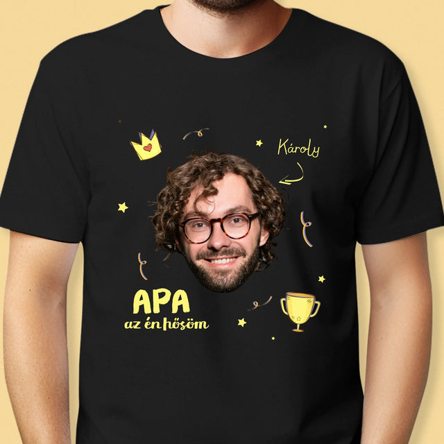 Fotó És Felirat: Apa A Hős - Férfi Póló