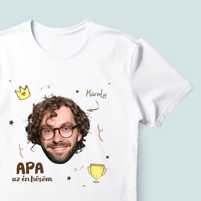 Fotó És Felirat: Apa A Hős - Férfi Póló