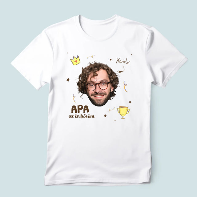 Fotó És Felirat: Apa A Hős - Férfi Póló