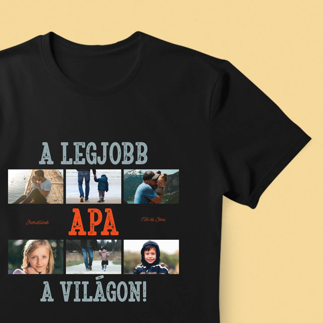 Fotókollázs: A Legjobb Apa A Világon Fénykép - Férfi Póló