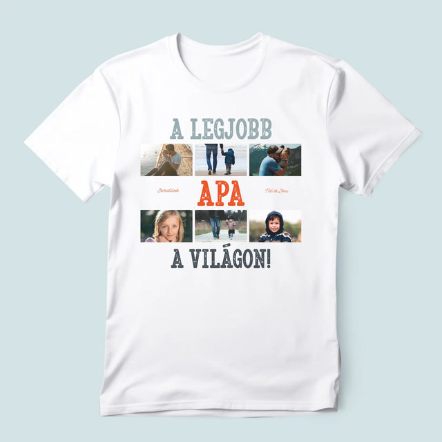 Fotókollázs: A Legjobb Apa A Világon Fénykép - Férfi Póló