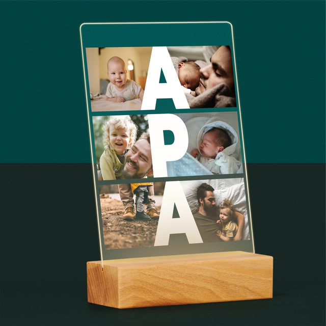 Fotókollázs: Felirat Apa - Akrilüvegre Nyomtatott Kép