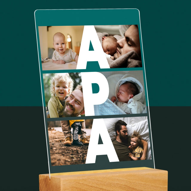 Fotókollázs: Felirat Apa - Akrilüvegre Nyomtatott Kép