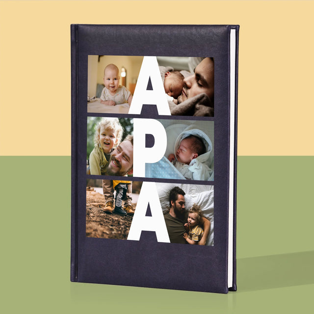 Fotókollázs: Felirat Apa - Jegyzettömb