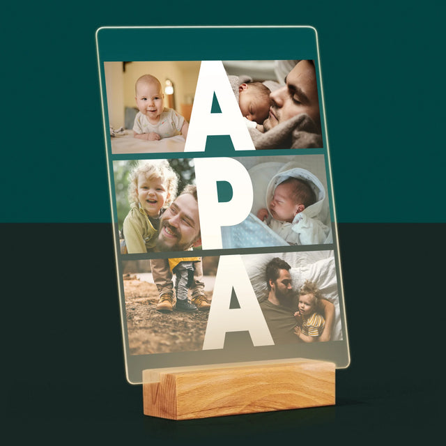 Fotókollázs: Felirat Apa - Akrilüvegre Nyomtatott Kép