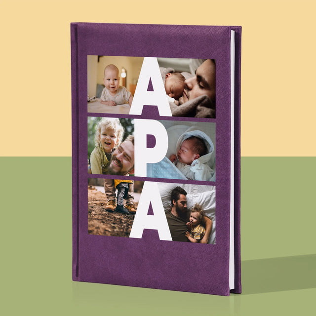 Fotókollázs: Felirat Apa - Jegyzettömb