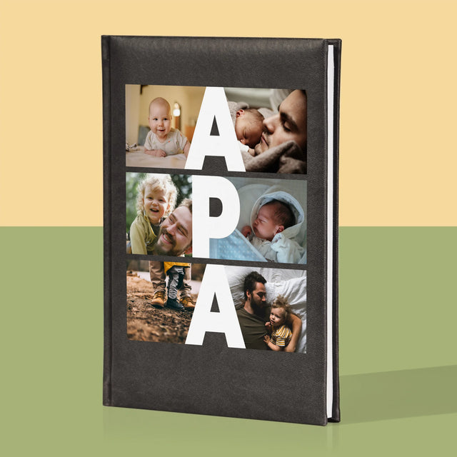 Fotókollázs: Felirat Apa - Jegyzettömb