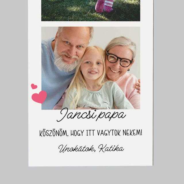 Fotó És Felirat: Köszönet A Nagyszülőknek - Hűtőmágnes