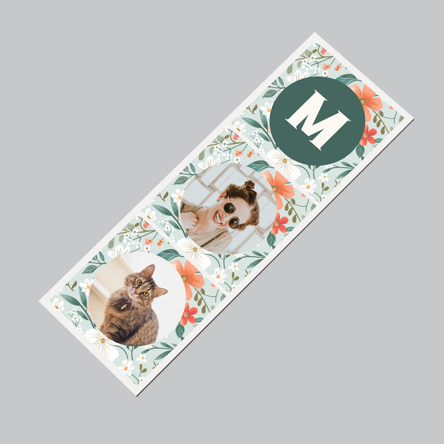 Fotókollázs: Virágos Monogram - Hűtőmágnes