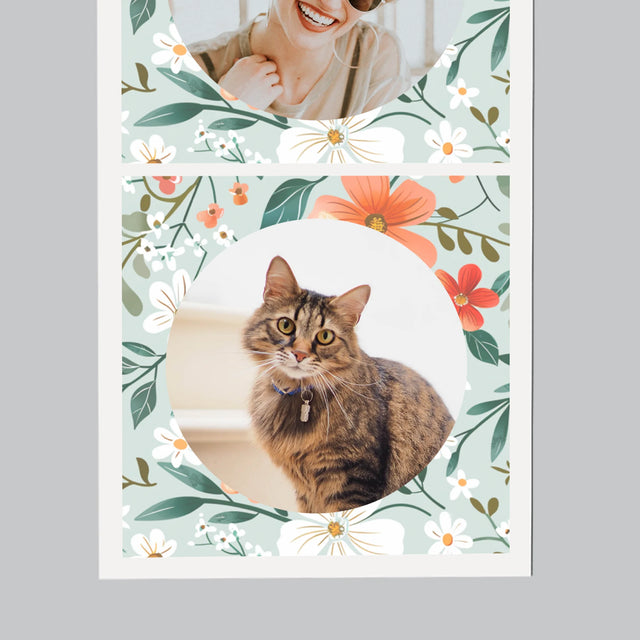 Fotókollázs: Virágos Monogram - Hűtőmágnes