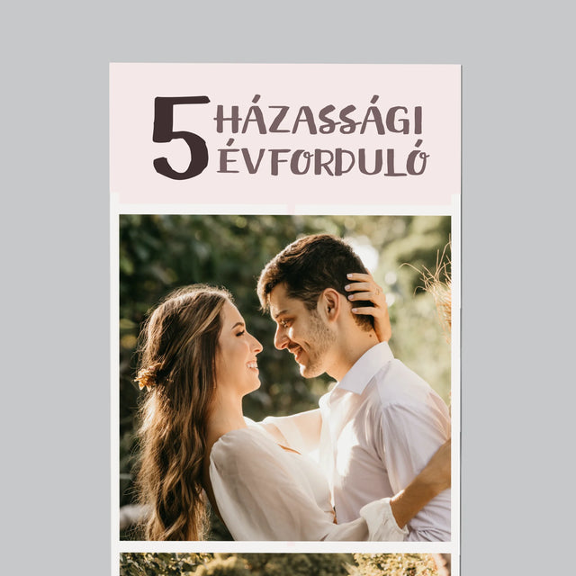 Fotókollázs: 5. Házassági Évforduló - Hűtőmágnes