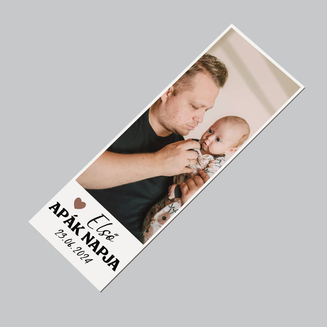 Fotó és felirat: Első Apák napja - Hűtőmágnes | HU