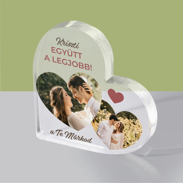 Fotókollázs: Együtt A Legjobb! - Akrilüveg Szív