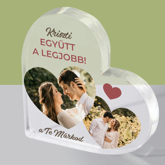 Fotókollázs: Együtt A Legjobb! - Akrilüveg Szív