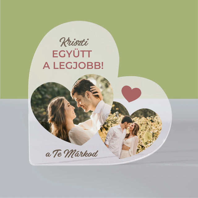 Fotókollázs: Együtt A Legjobb! - Akrilüveg Szív