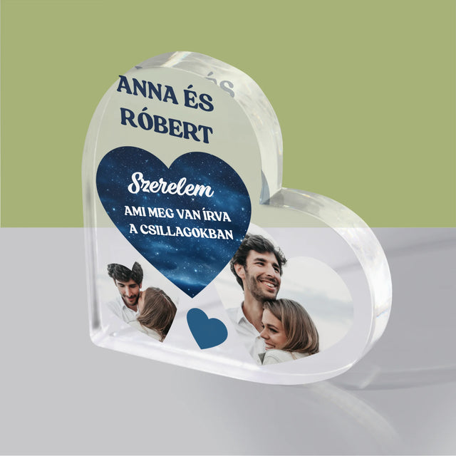 Fotókollázs: Szerelem, Ami Meg Van Írva A Csillagokban - Akrilüveg Szív