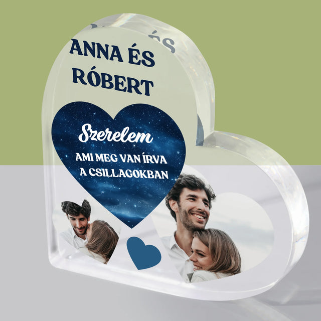 Fotókollázs: Szerelem, Ami Meg Van Írva A Csillagokban - Akrilüveg Szív