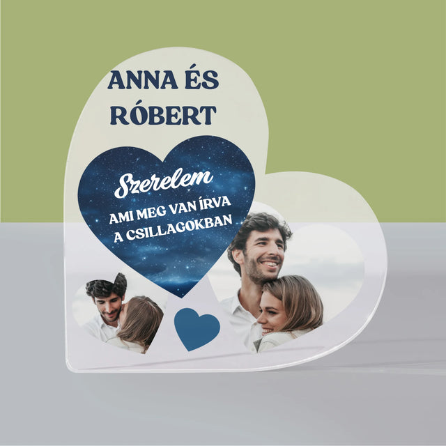 Fotókollázs: Szerelem, Ami Meg Van Írva A Csillagokban - Akrilüveg Szív