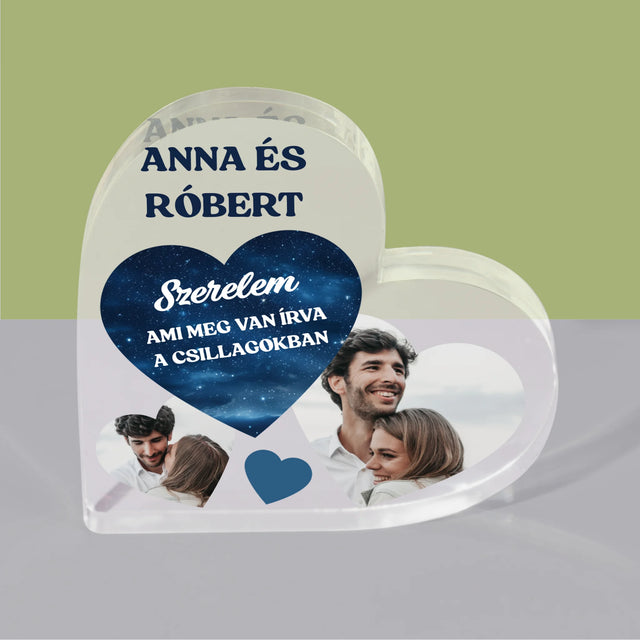 Fotókollázs: Szerelem, Ami Meg Van Írva A Csillagokban - Akrilüveg Szív