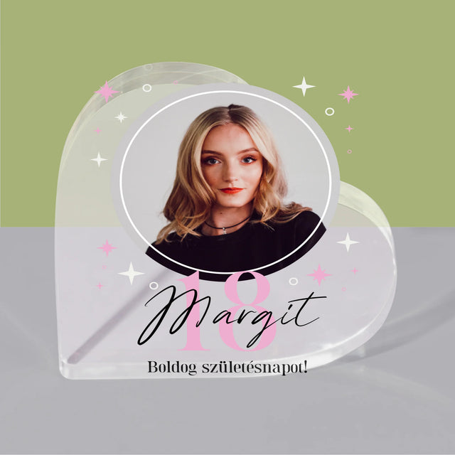 Fotó És Felirat: 40. Születésnap - Akrilüveg Szív