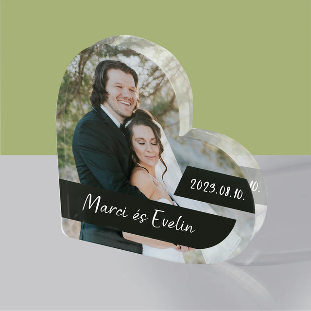 Fotó És Felirat: Házassági Fotók - Akrilüveg Szív