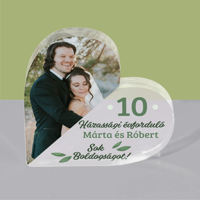 Fotó És Felirat: Esküvői Évfordulós Kívánságok - Akrilüveg Szív