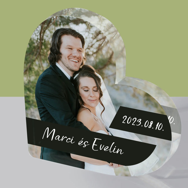 Fotó És Felirat: Házassági Fotók - Akrilüveg Szív