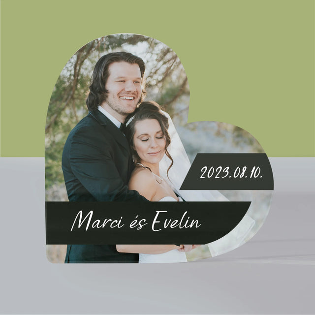 Fotó És Felirat: Házassági Fotók - Akrilüveg Szív