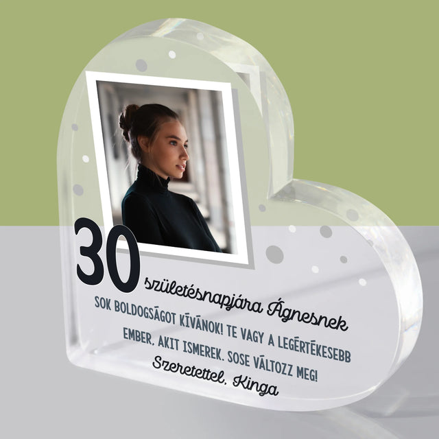 Fotó És Felirat: Születésnapi Jókívánságok - Akrilüveg Szív