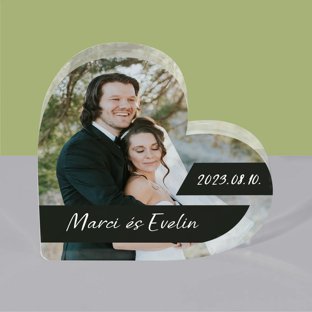 Fotó És Felirat: Házassági Fotók - Akrilüveg Szív