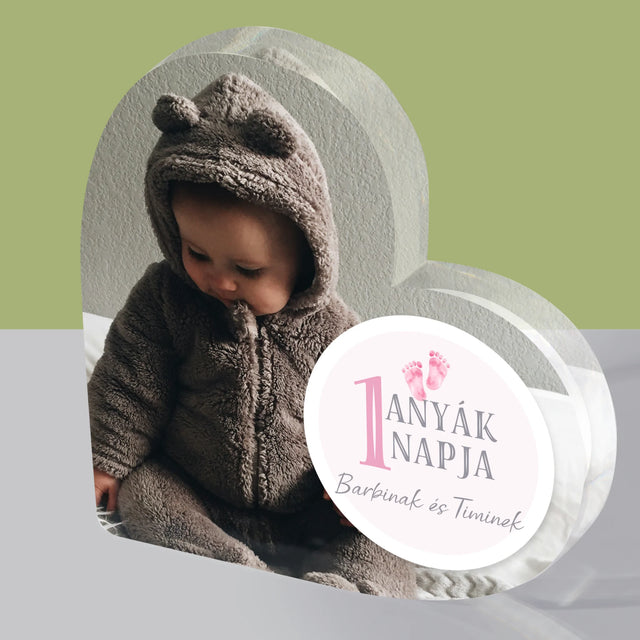 Fotókollázs: Első Anyák Napja - Akrilüveg Szív