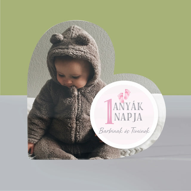 Fotókollázs: Első Anyák Napja - Akrilüveg Szív