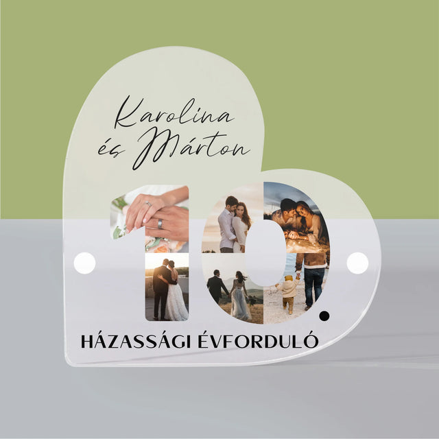 Szó Fotókból: 10. Házassági Évforduló - Akrilüveg Szív
