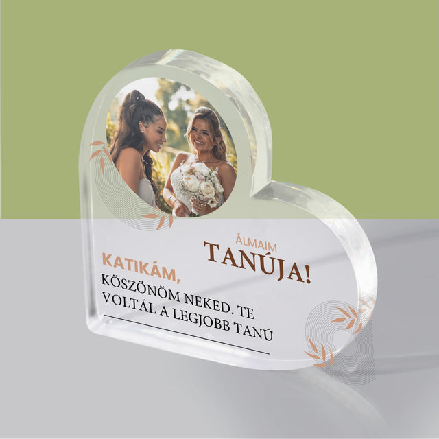 Fotó És Felirat: Álmaim Tanúja - Akrilüveg Szív