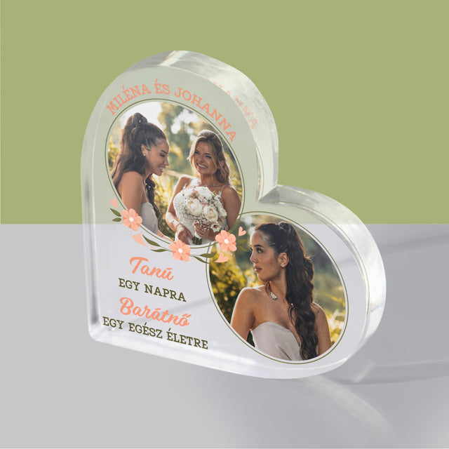 Fotó És Felirat: Tanú Egy Napra - Akrilüveg Szív