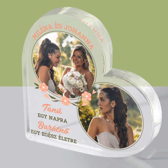 Fotó És Felirat: Tanú Egy Napra - Akrilüveg Szív