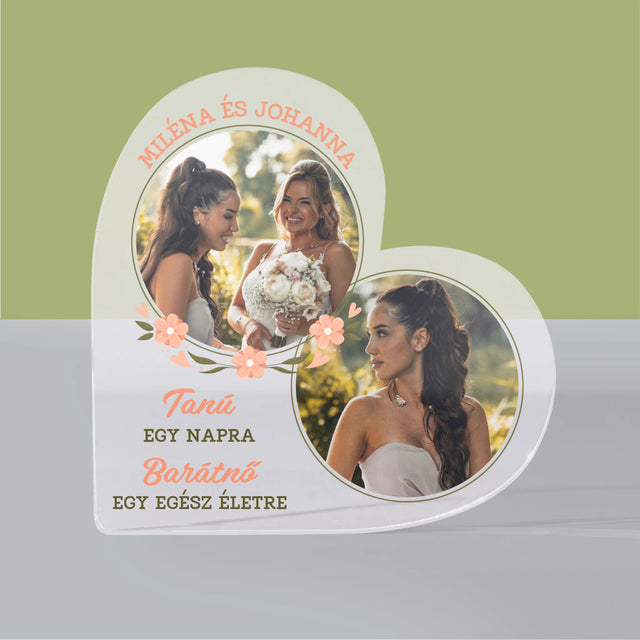 Fotó És Felirat: Tanú Egy Napra - Akrilüveg Szív