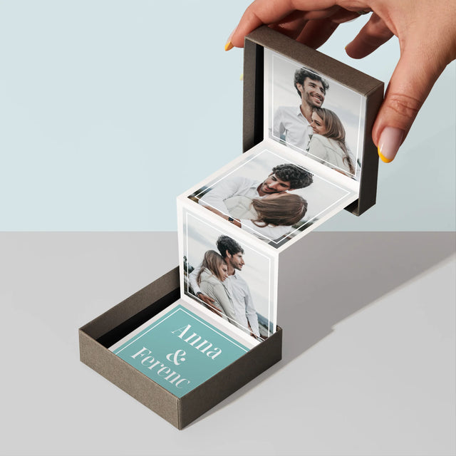 Fotókollázs: Pár, Nevek - Harmonika Fotókészlet