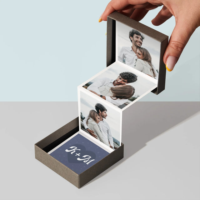 Fotókollázs: Iniciálék, Szívek - Harmonika Fotókészlet