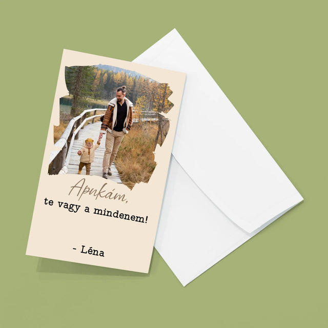 Fotó és felirat: Apának szóló kártya - Nagyharmonika a fotókból | HU