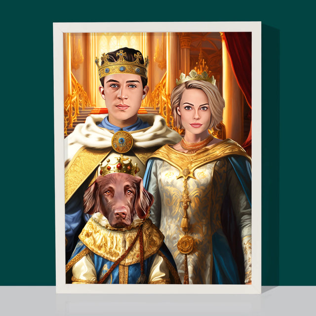Királyi Portré: Uralkodók Háziállattal - Keretes Nyomtatott Kép 30X40