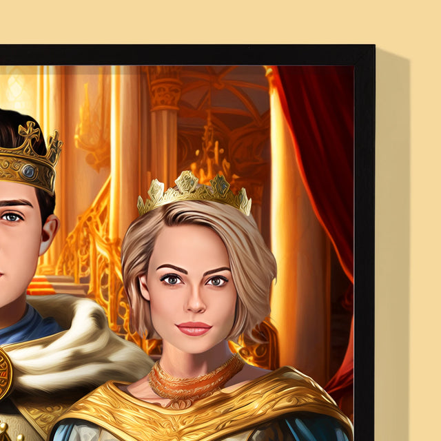 Királyi Portré: Uralkodók Háziállattal - Keretes Nyomtatott Kép 30X40