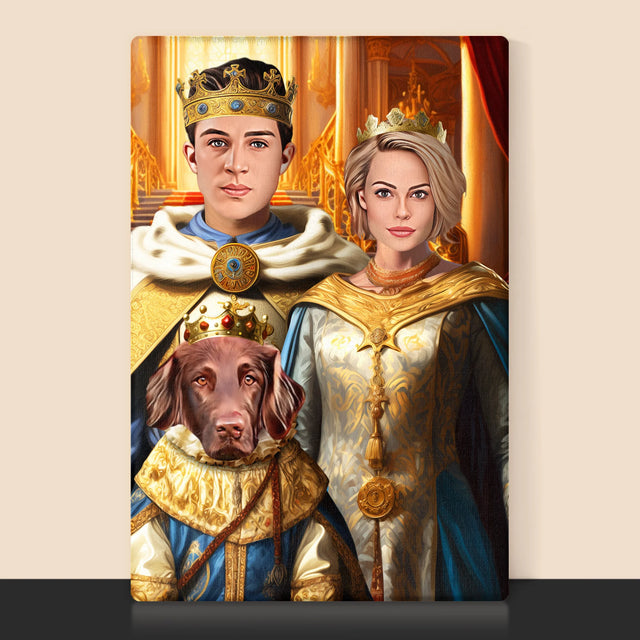 Királyi Portré: Uralkodók Háziállattal - Keretes Nyomtatott Kép 30X40