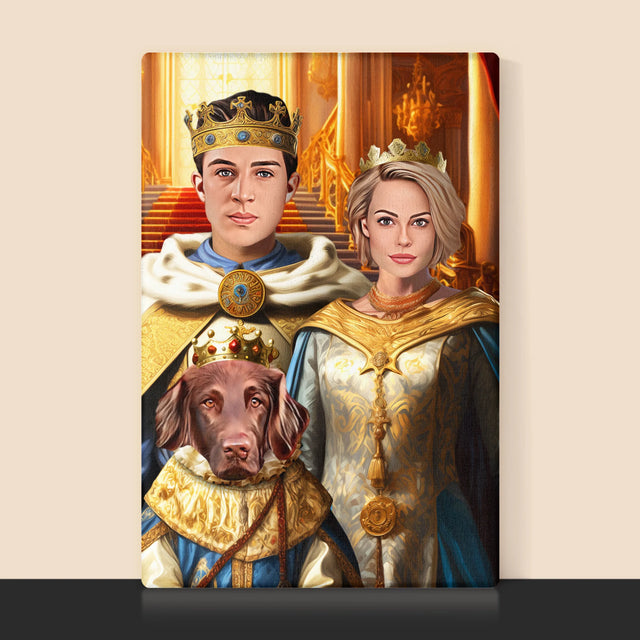 Királyi Portré: Uralkodók Háziállattal - Keretes Nyomtatott Kép 30X40
